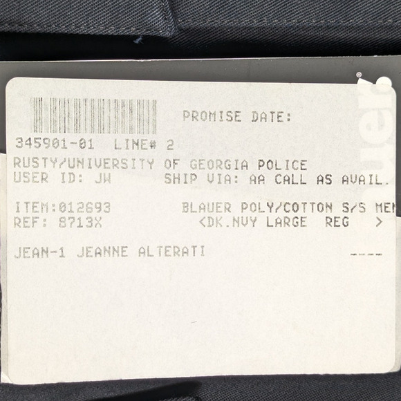 Blauer Mens XL Dark Navy Short Sleeve Uniform Work Shirt Button Front - Picture 6 of 7